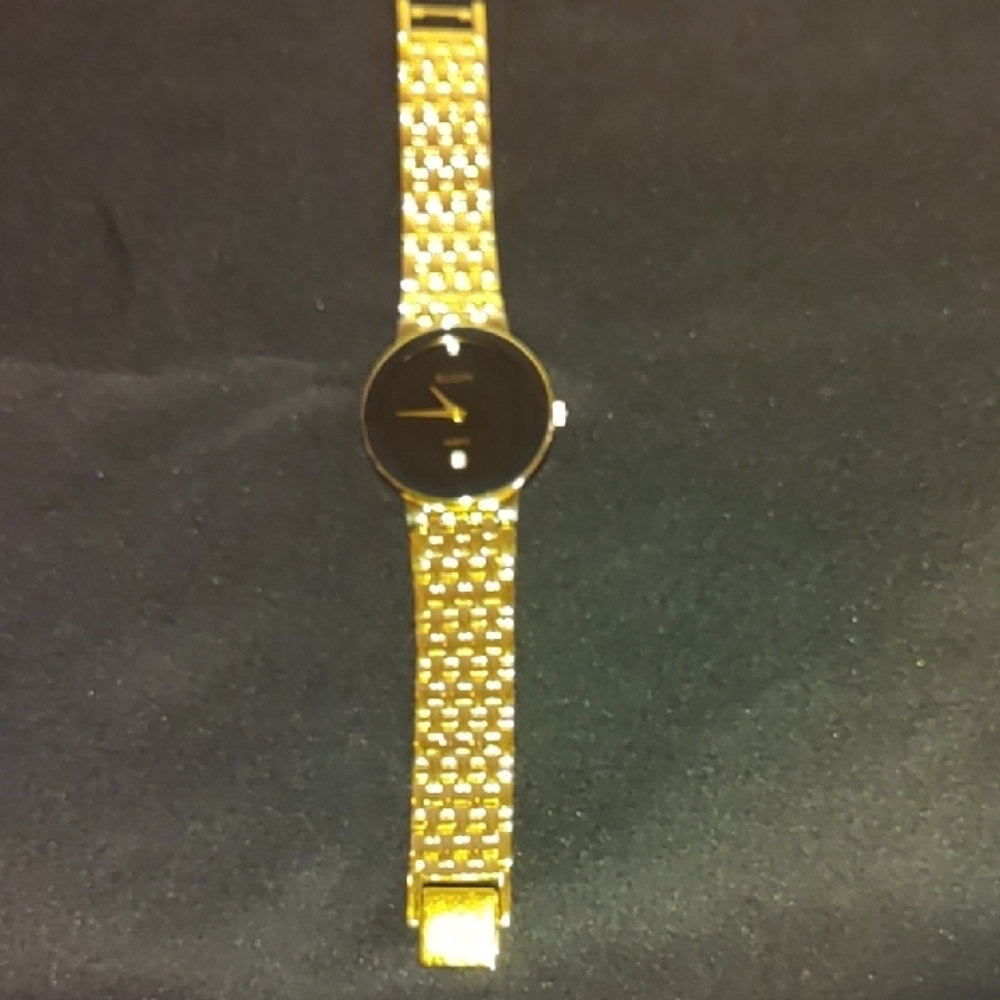 Gold and Black Wearable Smartwatch